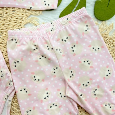 Conj. Body Manga Longa e Calça em Malha Térmica com Proteção UV50+- Ovelhinhas